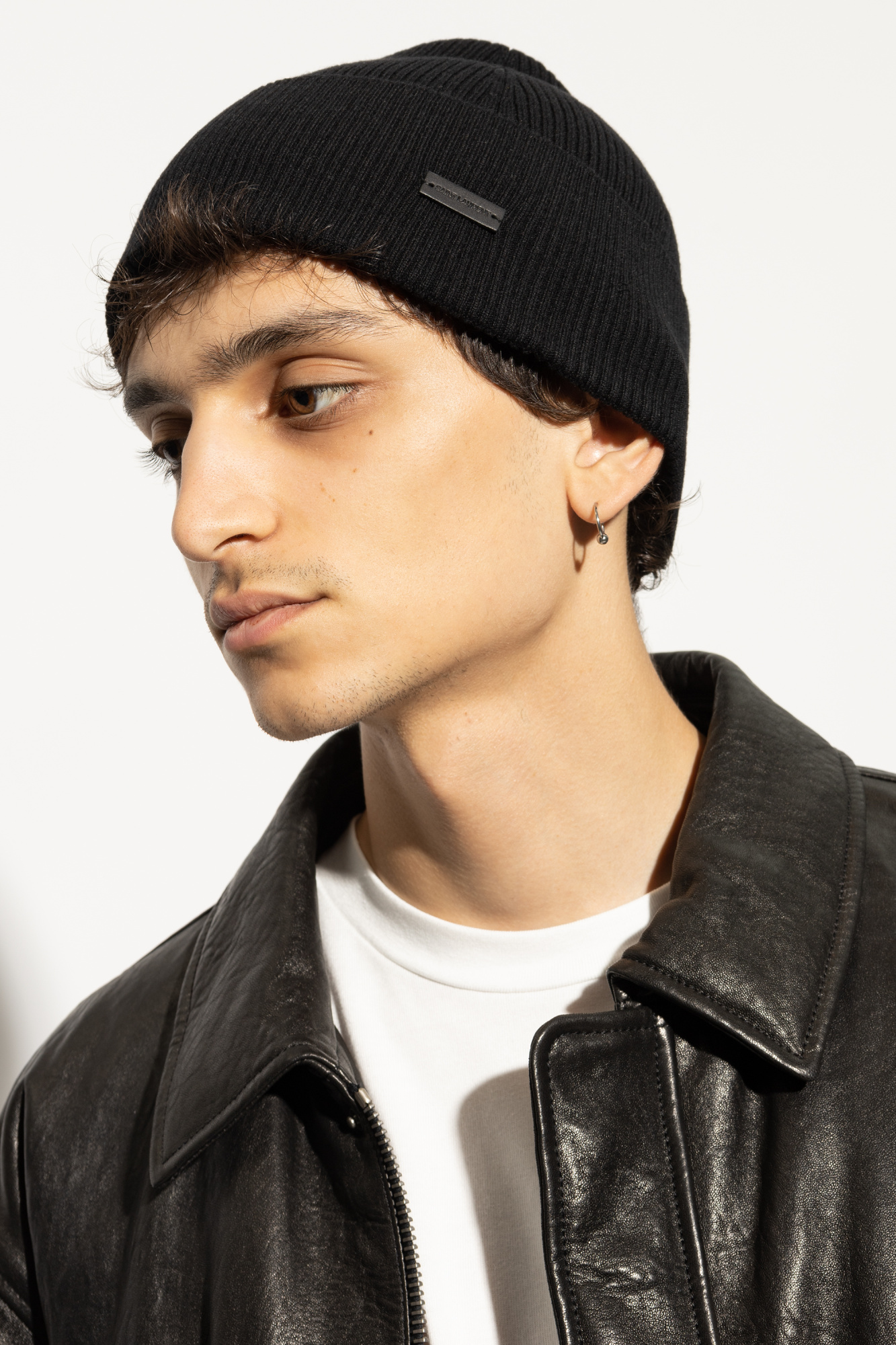 Black Hat with logo patch Saint Laurent - Vitkac Italy